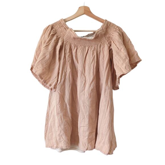 Show Me Your Mumu Women Vacay Off Shoulder Cotton Izzy Mini Smocked Dress Medium - Picture 4 of 9